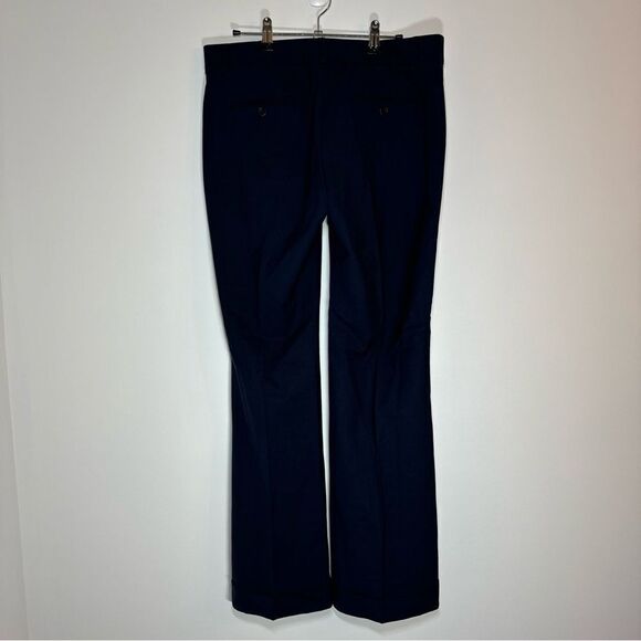 Theory Womens Size 10 Navy Blue Wide Leg Trouser Dress Pant Wool *flawed* - Picture 3 of 16